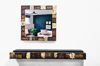 Paul Evans Patchwork Wall Shelf & Mirror