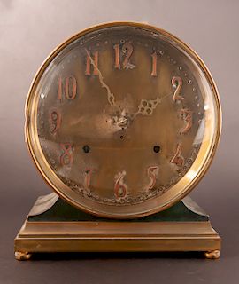 Circular Brass Mantle Clock