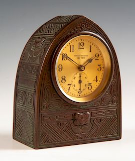 Tiffany Studios Bronze Desk Clock