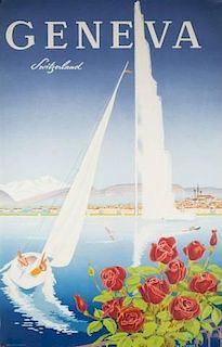 Geneva travel poster, W. Mahrer.