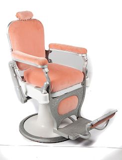 Theo Kochs Barber Chair in Pink Velvet