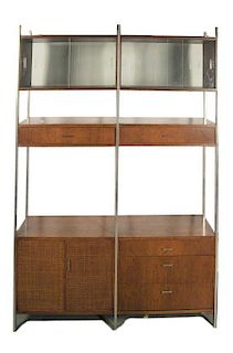 Mid Centiry Modern Teak and Metal Wall Unit