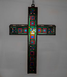 Stained & Leaded Hanging Cross
