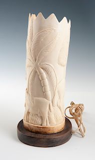 Carved Bone Table Lamp