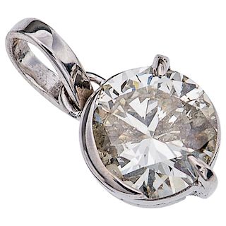 A diamond 14K white gold pendant.