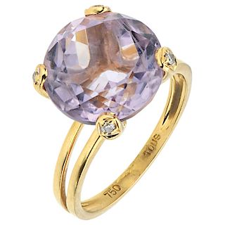 TOUS, GOLD COLOR KINGS amathyst and diamond 18K yellow gold ring.