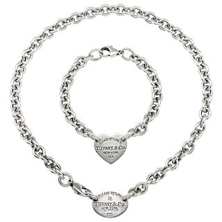 TIFFANY & CO. sterling silver choker and bracelet.