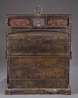 Chinese tiered wedding chest, 19th c.
