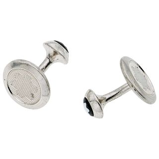MONTBLANC, SILVER sterling silver pair of cufflinks.