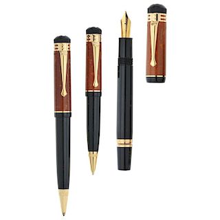 MONTBLANC WRITERS EDITION FRIEDRICH SCHILLER fountain pen, ballpoint pen and mechanical pencil set.