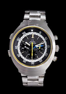 * A Stainless Steel 'Flightmaster Chronograph' Wristwatch, Omega,