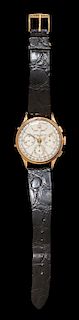 An 18 Karat Pink Gold Ref. 3902 Triple Date Chronograph Wristwatch, Baume & Mercier,