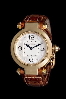 An 18 Karat Yellow Gold Ref. 2811 'Pasha' Wristwatch, Cartier,