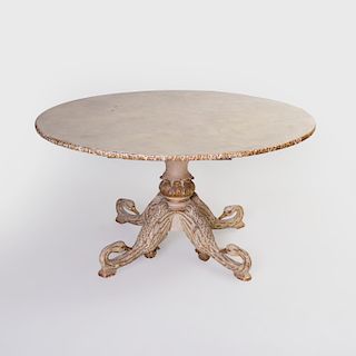 Continental Painted and Parcel-Gilt Center Table, Possibly Italian