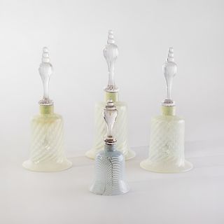 Group of Four Glass Table Bells
