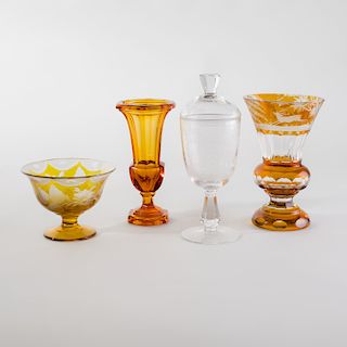 Group of Bohemian Glass Table Articles