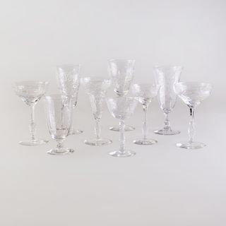 Fostoria Stemware Service and an Etched Glass Service