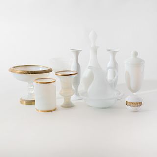 Group of Opaline Glass Table Wares