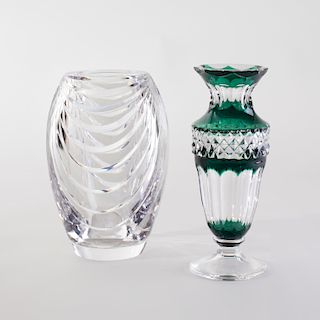 Two Val St. Lambert Glass Vases