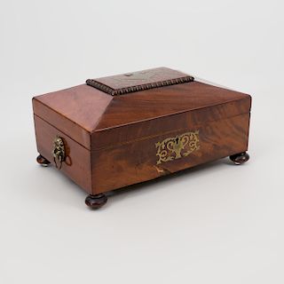 Regency Mahogany Brass-Mounted Table Box