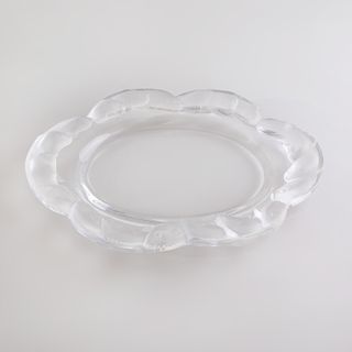 Lalique Glass Dish with Fish Border