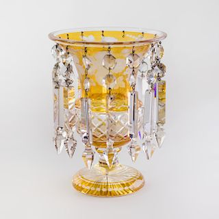 Bohemian Amber Glass Luster