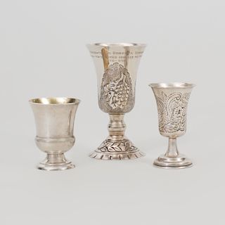 Three Silver Kiddish Cups