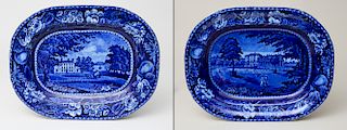 Two Stafforshire Platters in the 'Kildare Ireland' and 'Palace of St. Cloud' Patterns