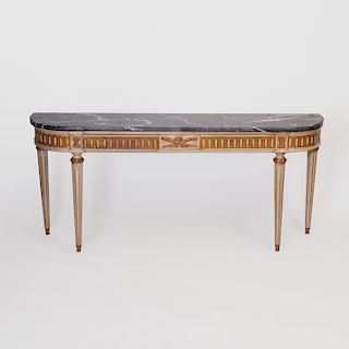 Louis XVI Style Painted and Parcel-Gilt Console