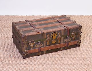 Metal-Mounted Canvas Trunk