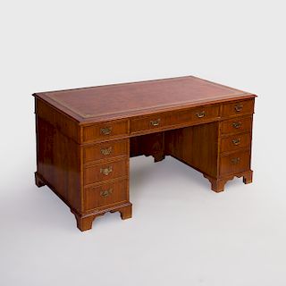 George III Style Walnut Partner's Desk