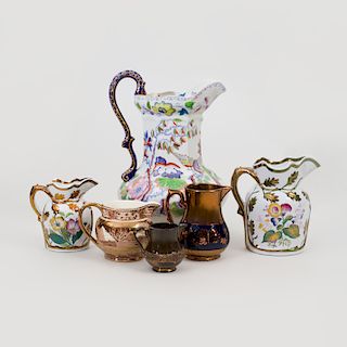 Group of Six English Ceramic Pitchers