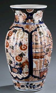 A Japanese Imari porcelain lamp.