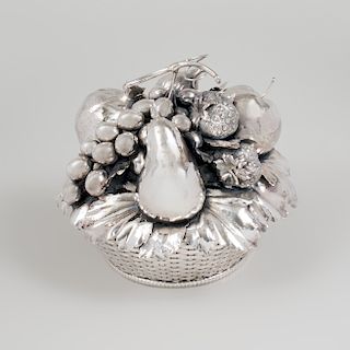 Fratelli Lisi Silver Model of a Fruit Basket