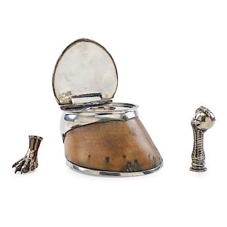 ANIMAL FORM SILVER-PLATE DESK ACCESSORIES