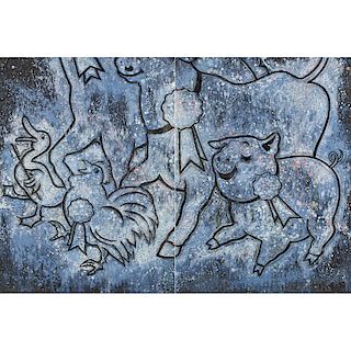 MONUMENTAL MARCH OF THE ANIMALS WOODBLOCK
