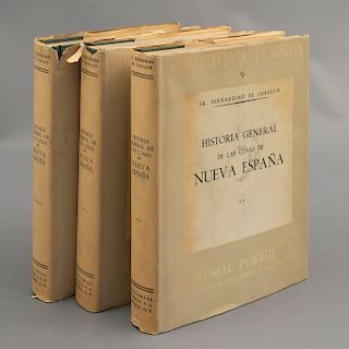 De Sahagun, Bernardino. "Historia general de las cosas de la Nueva España". México: Editorial Porrua, 1956. Tomos: II, III y IV.