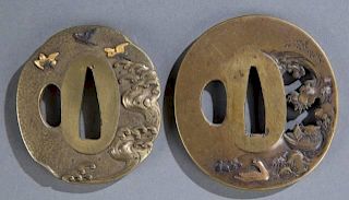 Two bronze Tsuba