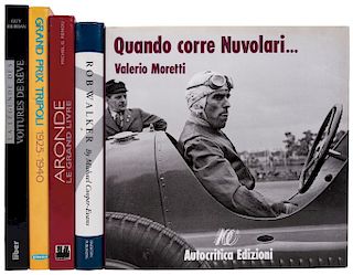 Moretti, Valerio / Jourdan, Guy / Renou, Michel G. / Cooper-Evans, Michael.  Lote de Libros sobre Pilotos y Carreras. Piezas: 5.