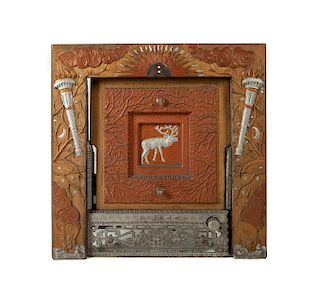 Ornate Cast Iron Fireplace Insert & Log Retainer