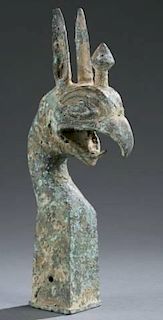 Chinese bronze finial head.