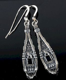 Pair of Sterling Silver Snowshoe Earrings