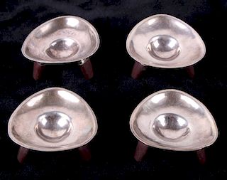 1950's Taxco Sterling Silver and Rosewood Dishes