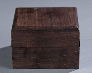 Chinese bloodstone seal in a rosewood box.