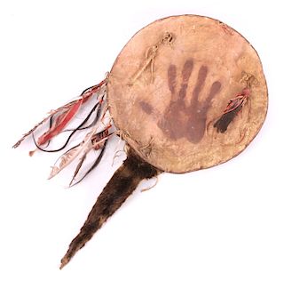 Plains Indian Polychrome Painted Shield
