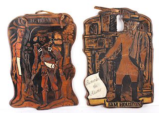 Old Western Carved Plaques Handmade (2)