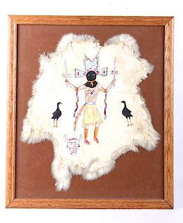 Apache Devil Dance S Harrison Rabbit Hide Painting