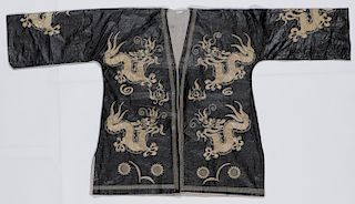 Rare Chinese Silk Embroidered Dragon Robe, Dong People