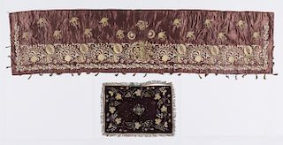 2 Antique Ottoman Silk Embroideries
