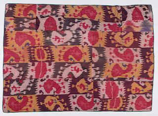 Antique Central Asian Silk Ikat Panel